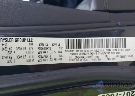 2011 Dodge Durango Crew from USA, damaged, VIN 1D4RD4GG4BC730052